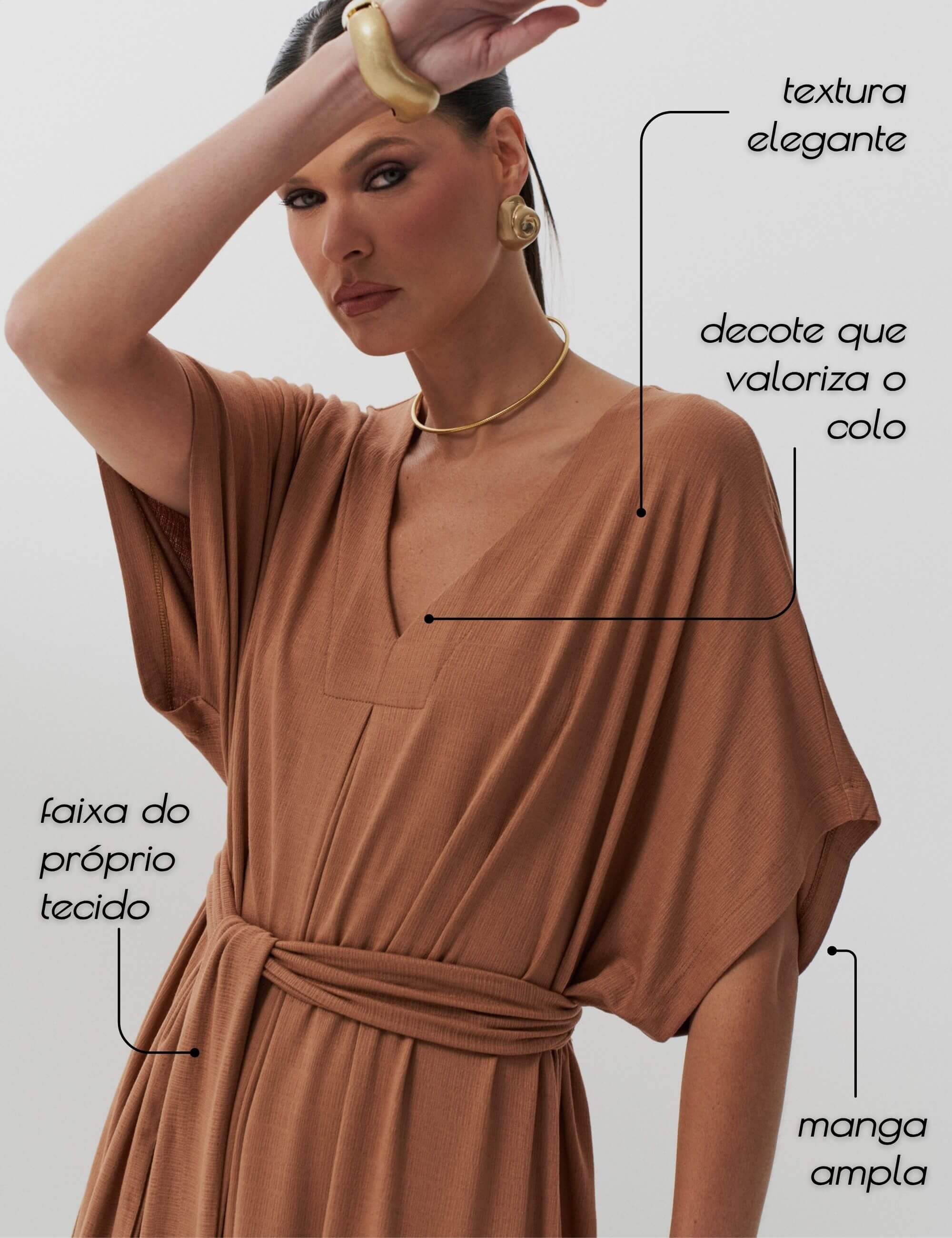 Vestido Vicenza Celina Mocha Mousse