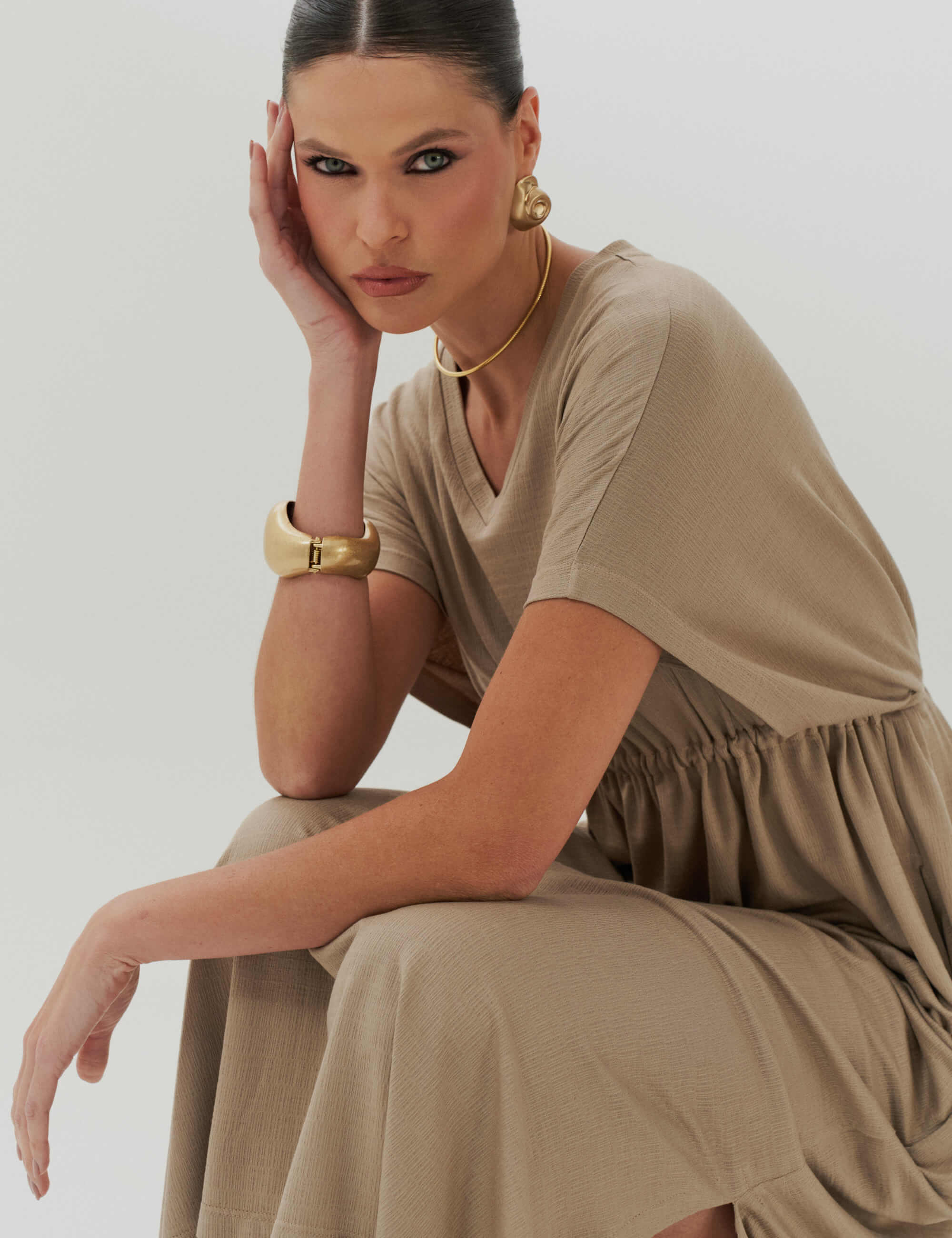 Vestido Vicenza Clara  Taupe