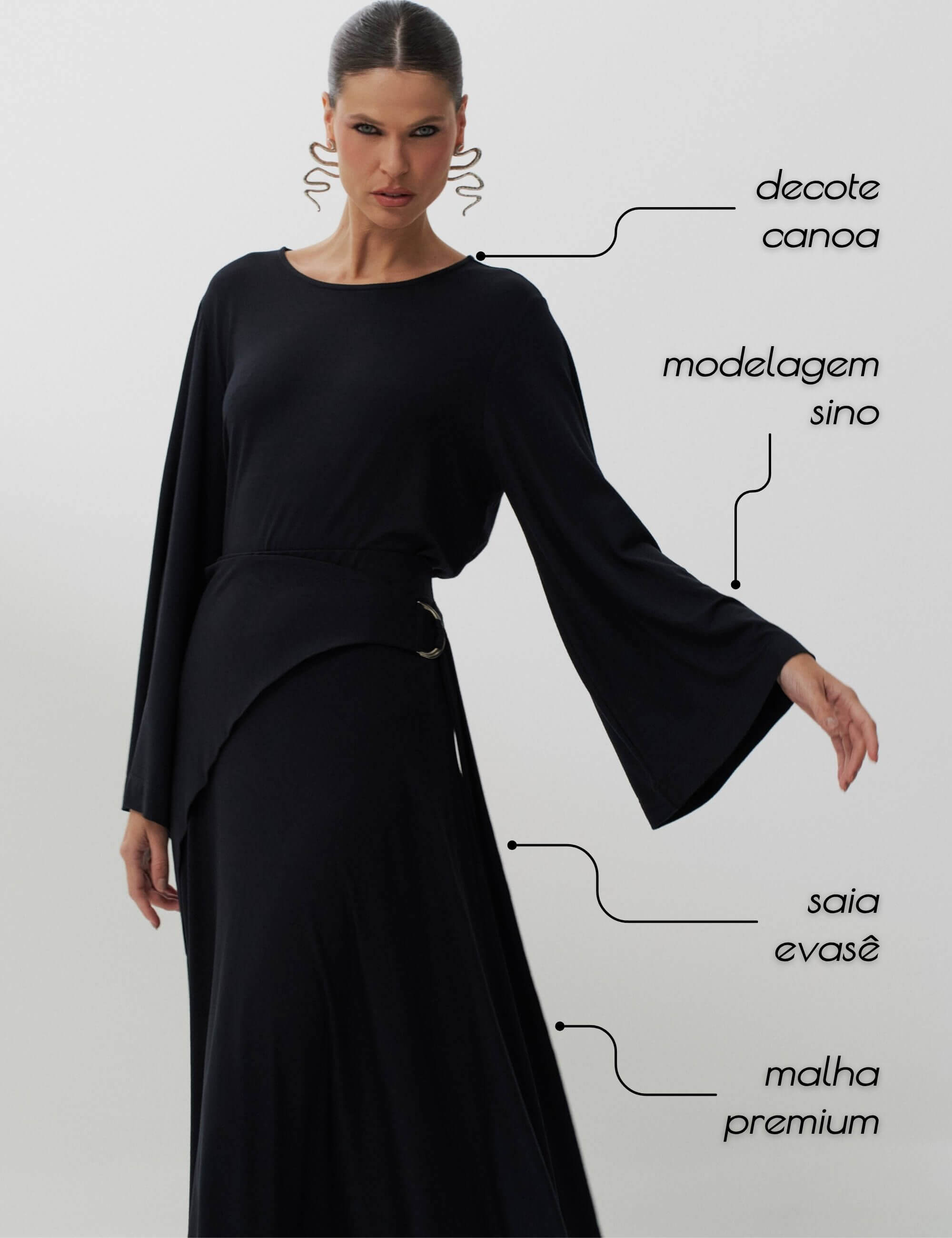 Conjunto Vicenza Clementine Preto