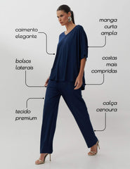 Conjunto Vicenza Charlote Azul Marinho