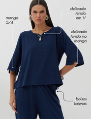 Conjunto Vicenza Cora Azul Marinho