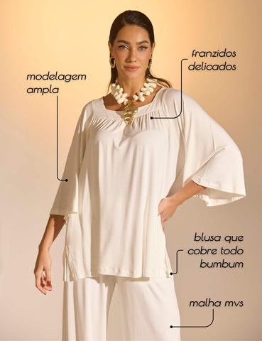 Conjunto Celeste Off White