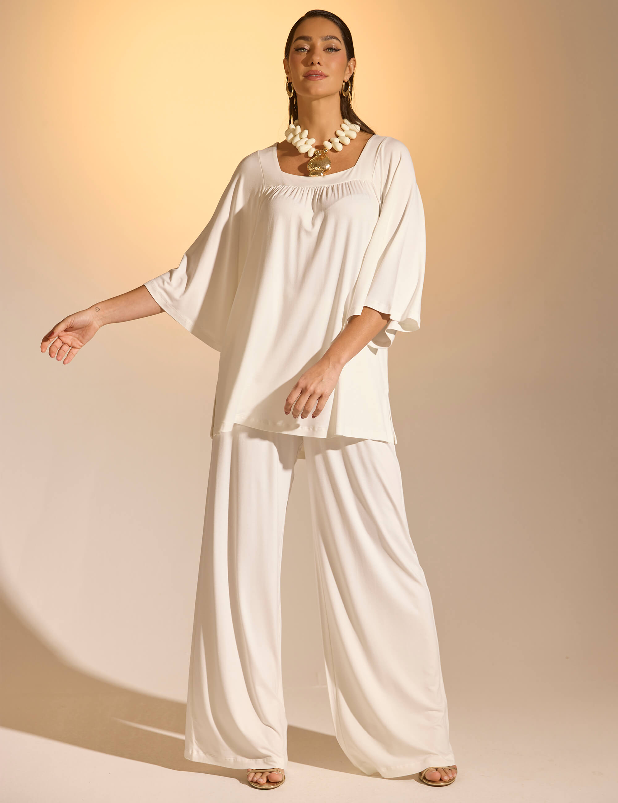 Conjunto Celeste Off White