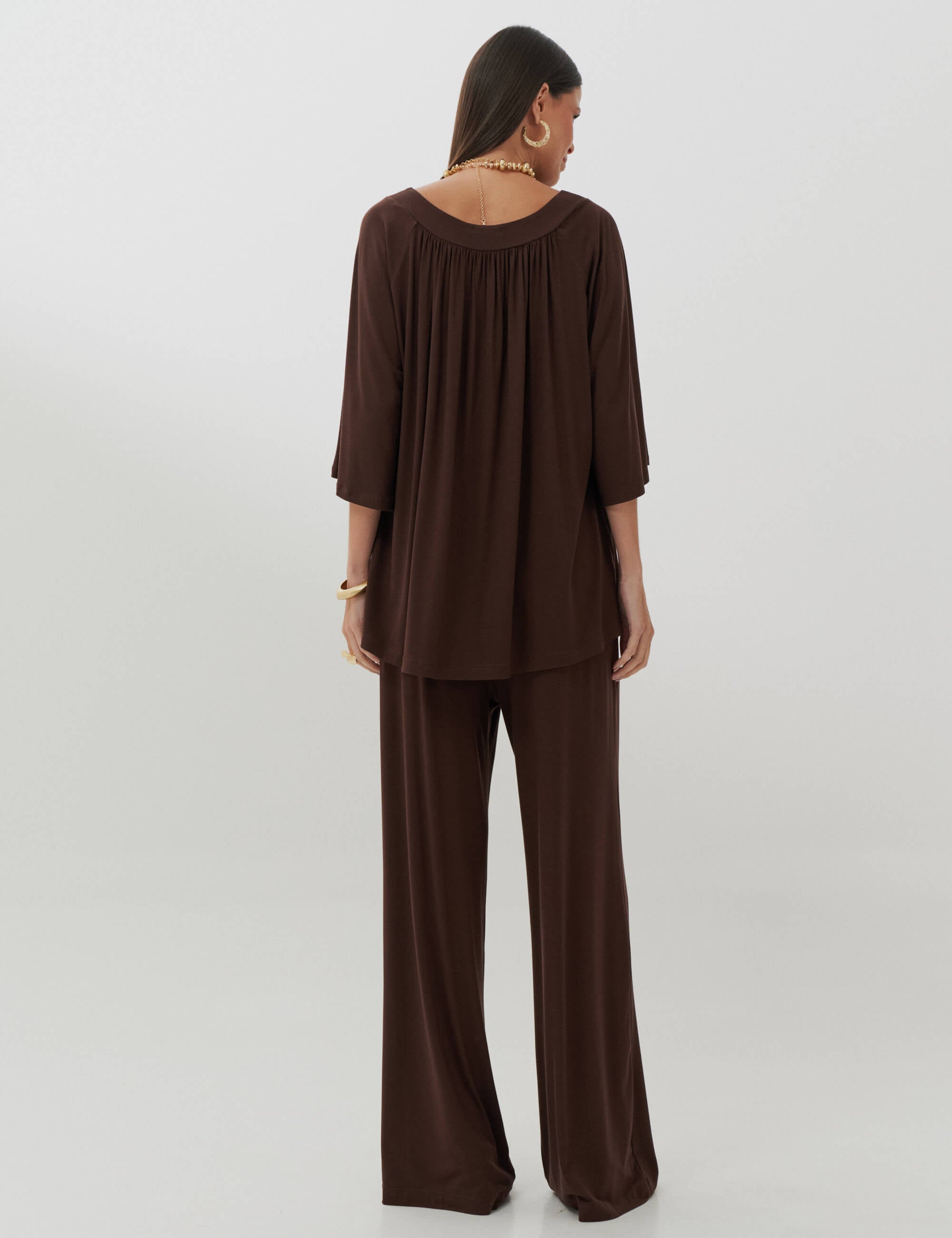 Conjunto Celeste Marrom Natureza