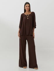 Conjunto Celeste Marrom Natureza