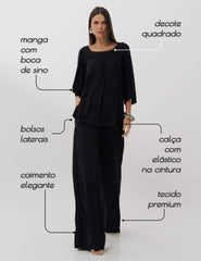 Conjunto Celeste Preto