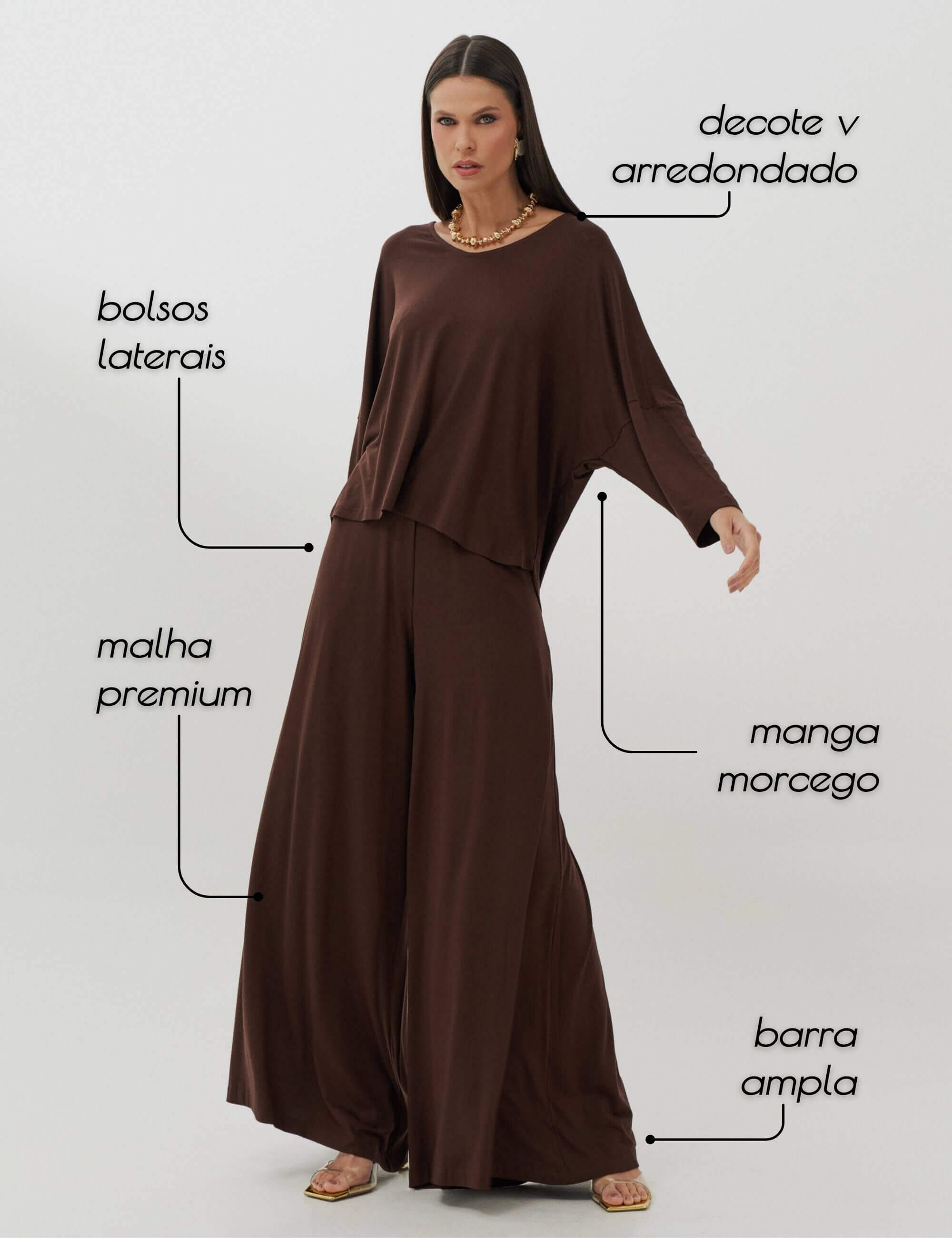 Conjunto Clotilda Marrom Natureza