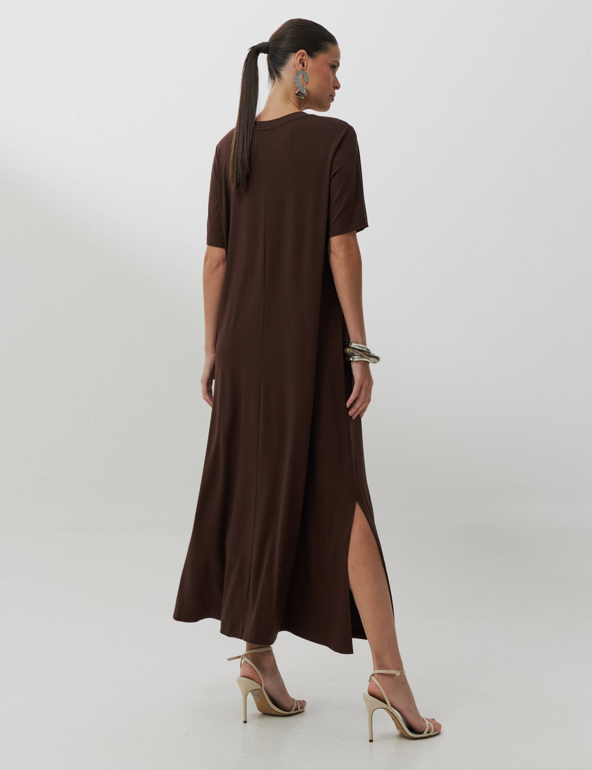 Vestido Cintra Marrom Natureza