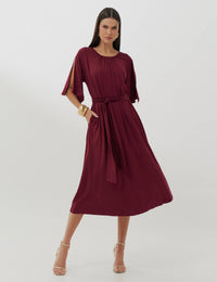 Vestido Clecia Bordo