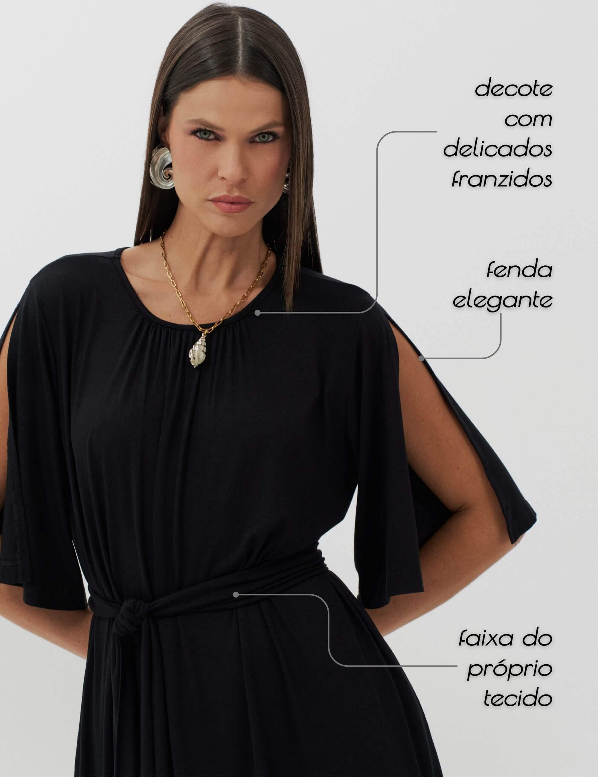 Vestido Clecia Preto