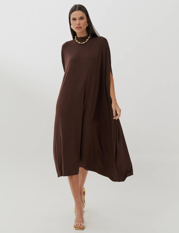 Vestido Claudina Marrom Natureza