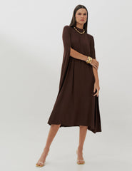 Vestido Claudina Marrom Natureza