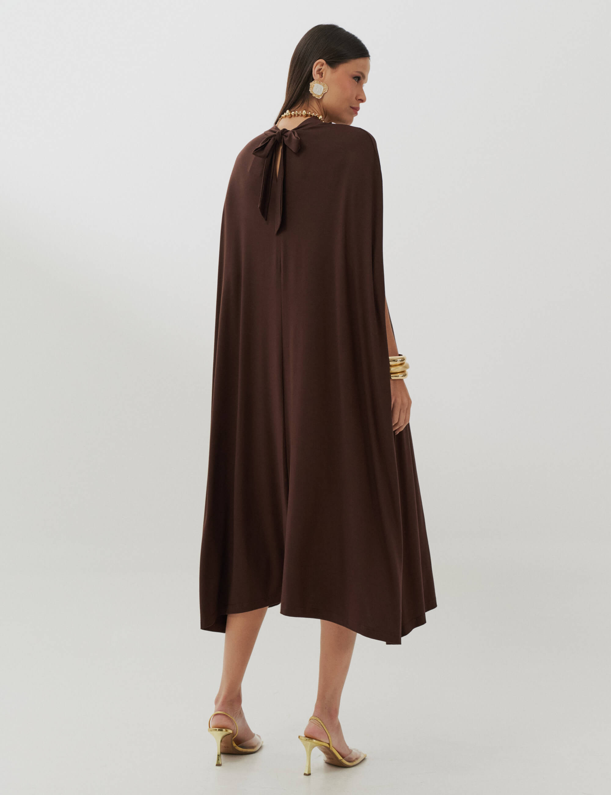 Vestido Claudina Marrom Natureza