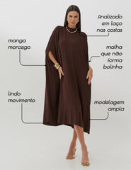 Vestido Claudina Marrom Natureza