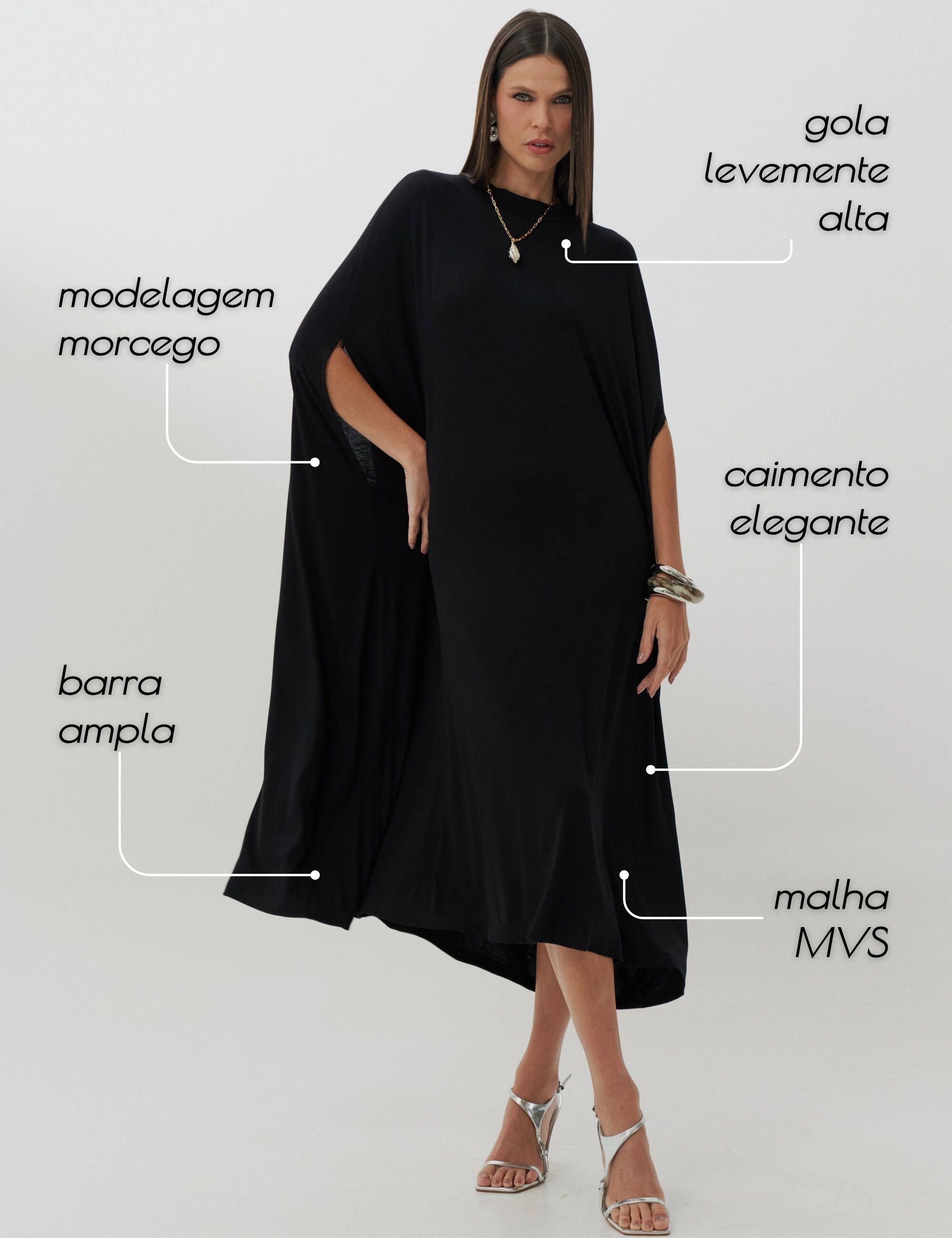 Vestido Claudina Preto