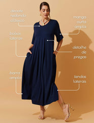 Vestido Vicenza Doroteia Azul Marinho