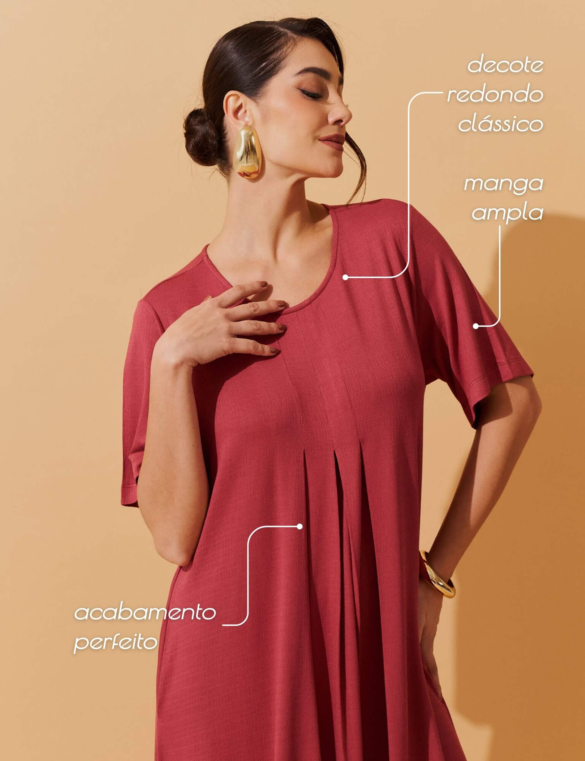 Vestido Vicenza Doroteia Goiaba