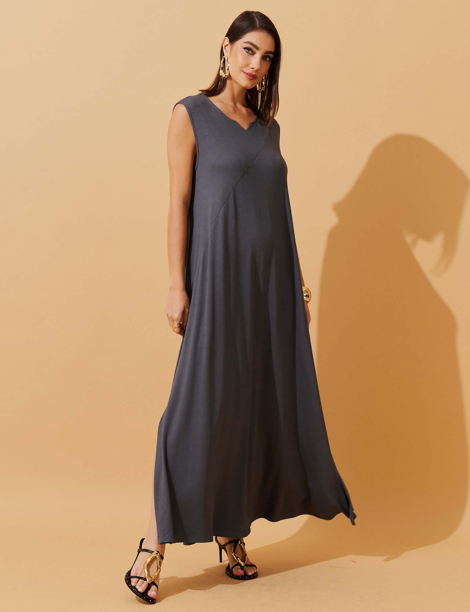 Vestido Vicenza Diara Cinza Astro