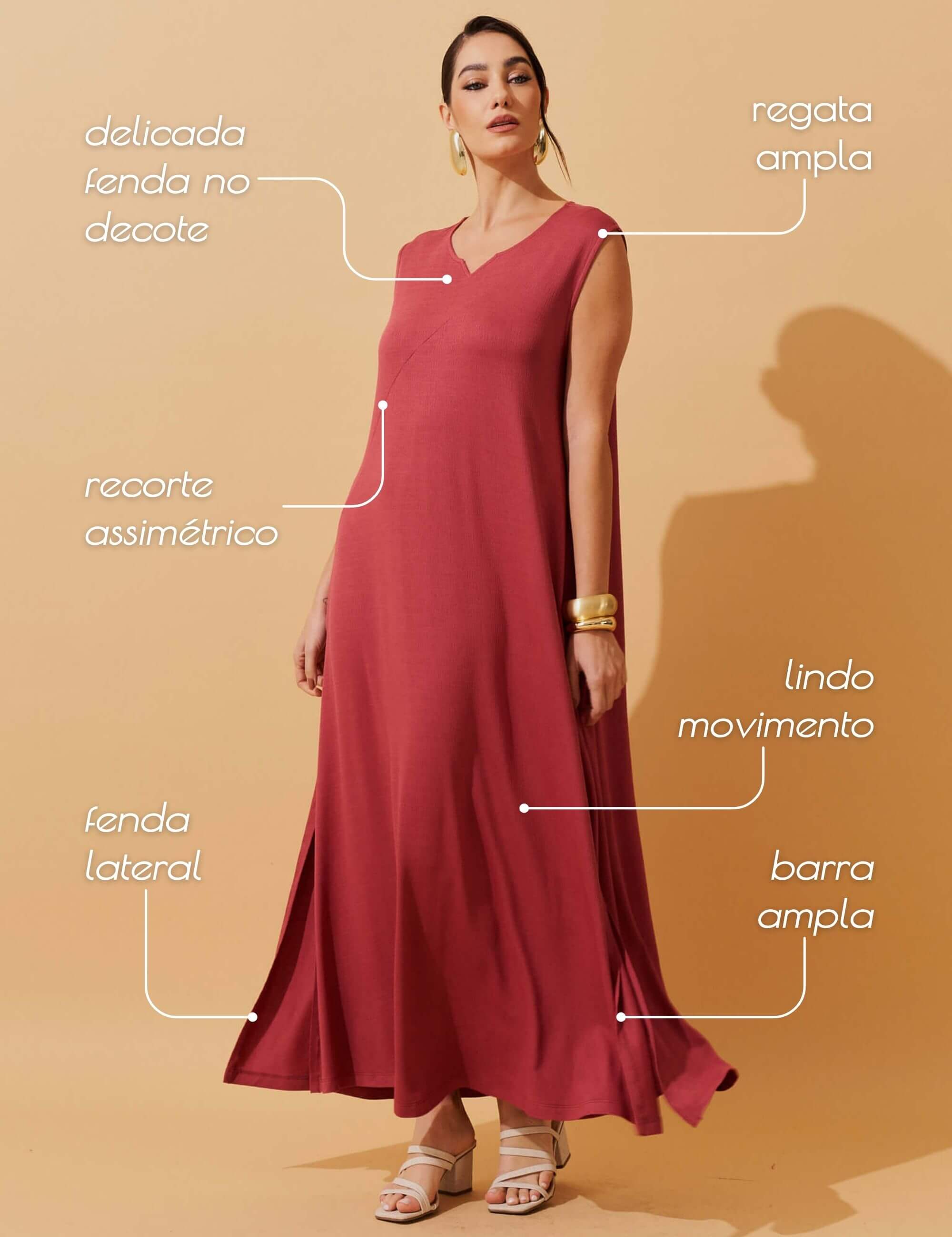 Vestido Vicenza Diara Goiaba