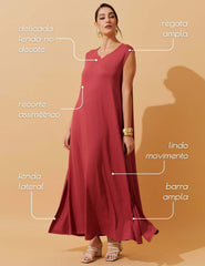 Vestido Vicenza Diara Goiaba
