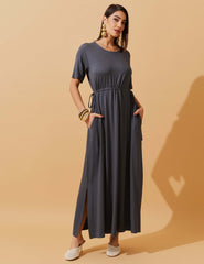 Vestido Vicenza Daurea Cinza Astro