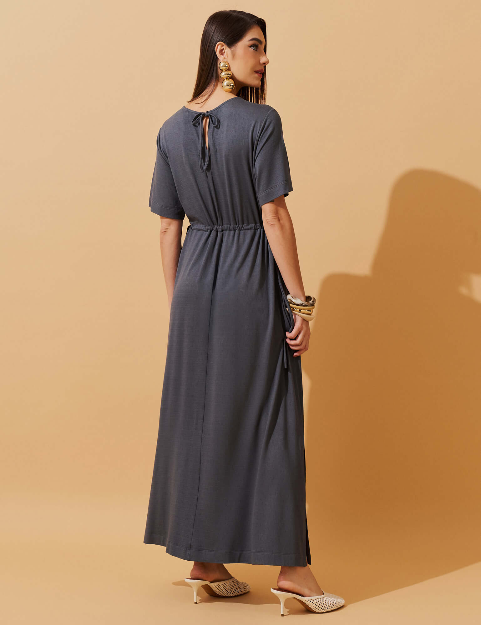 Vestido Vicenza Daurea Cinza Astro