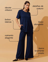 Conjunto Donatelle Azul Marinho