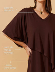 Vestido Diamela Marrom Natureza