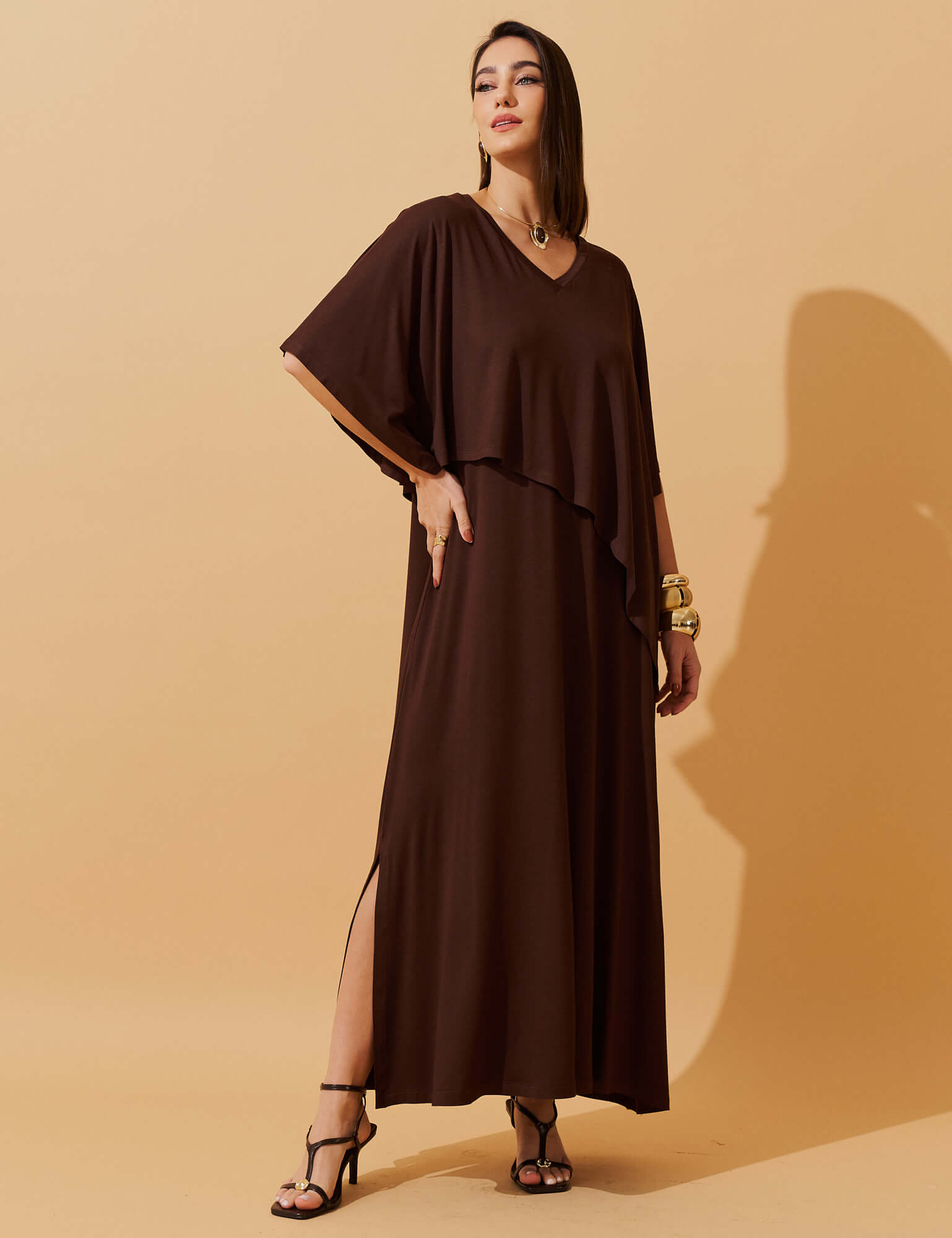 Vestido Diamela Marrom Natureza