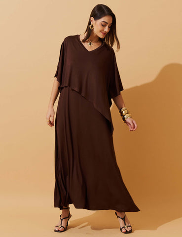 Vestido Diamela Marrom Natureza