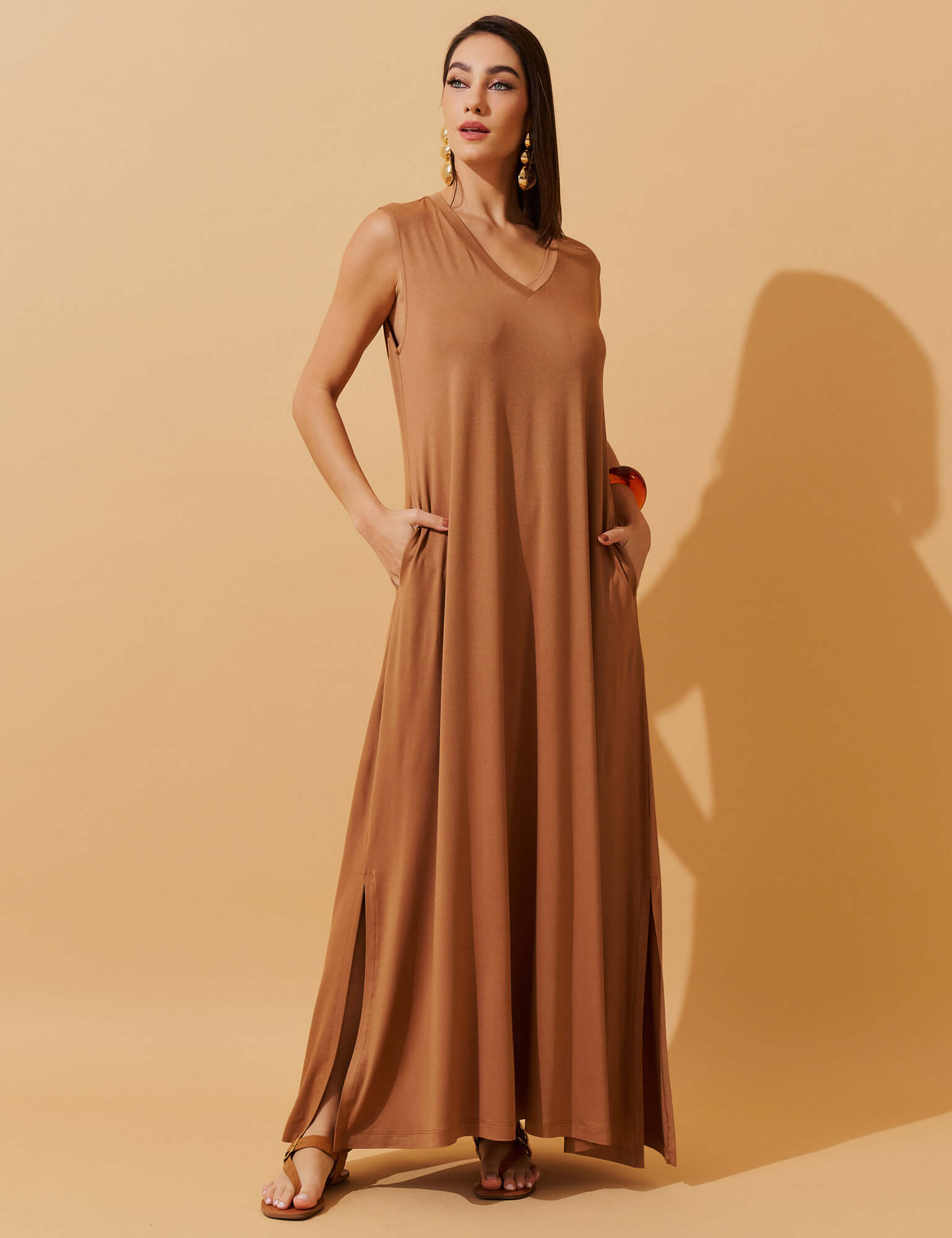 Vestido Diamela Mocha Mousse