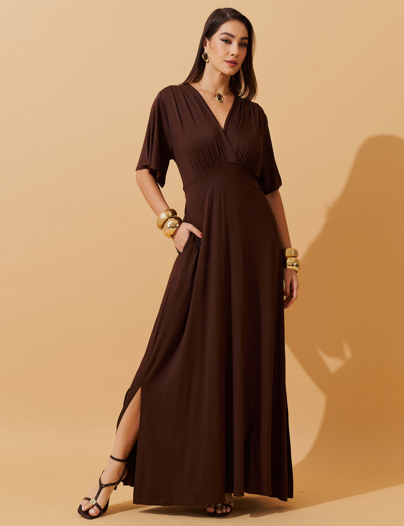 Vestido Divina Marrom Natureza