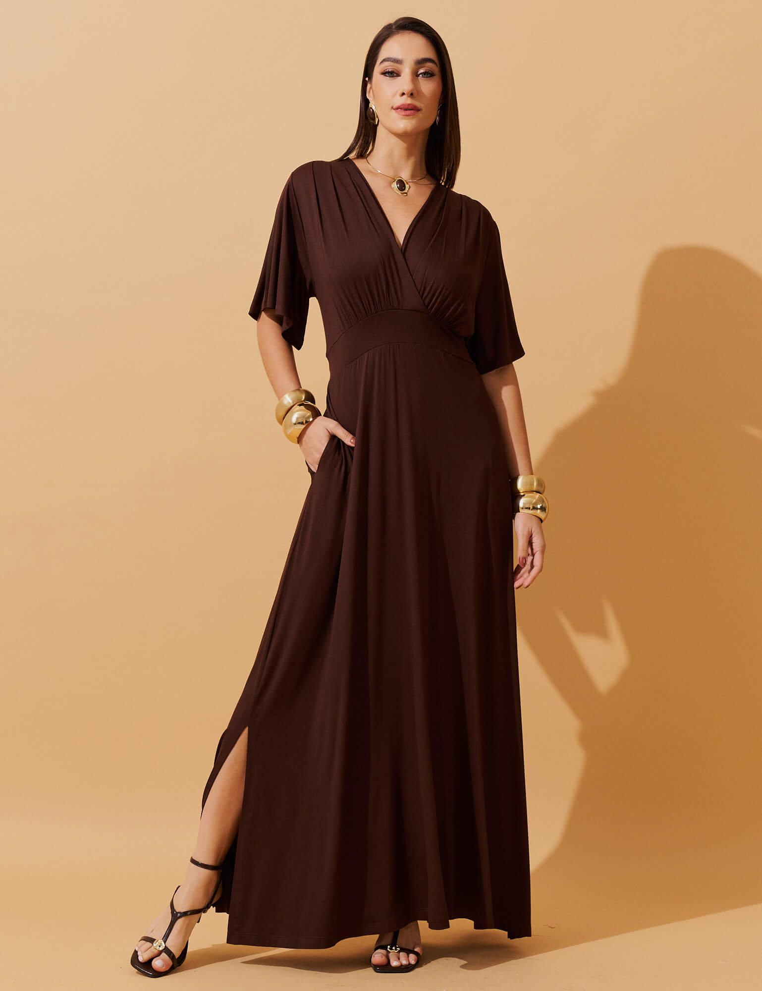Vestido Divina Marrom Natureza