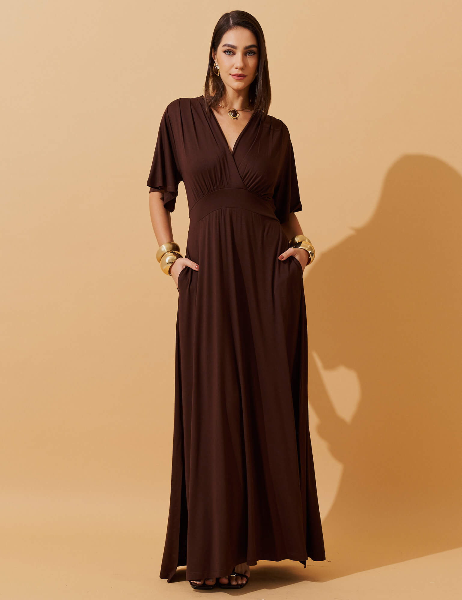 Vestido Divina Marrom Natureza