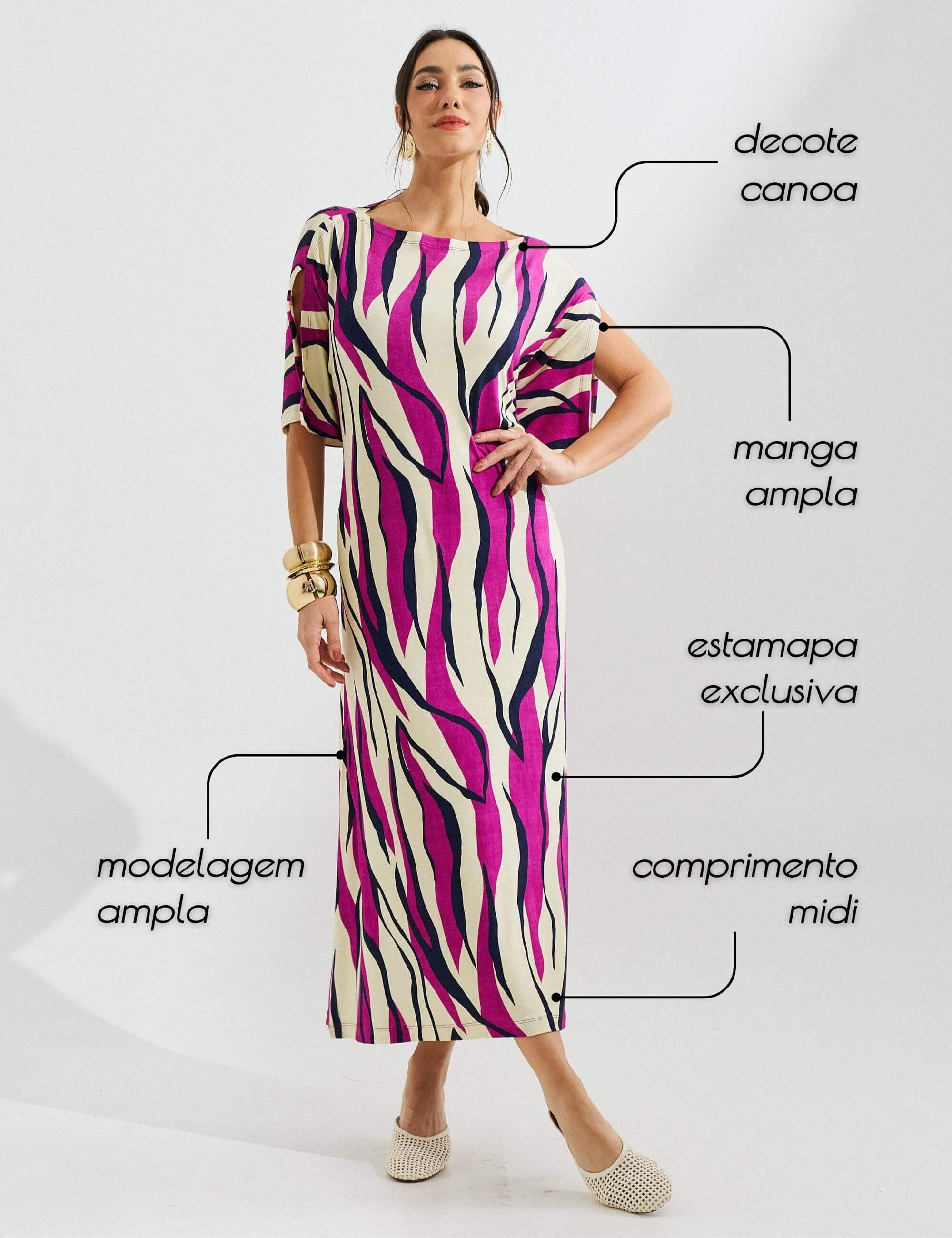 Vestido Estampado Elga Violeta