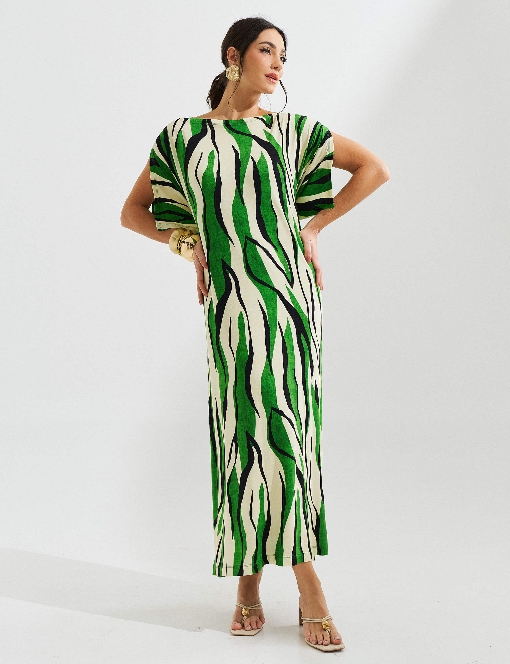 Vestido Estampado Elga Verde