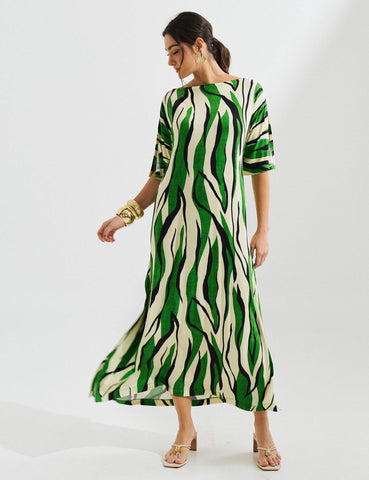 Vestido Estampado Elga Verde