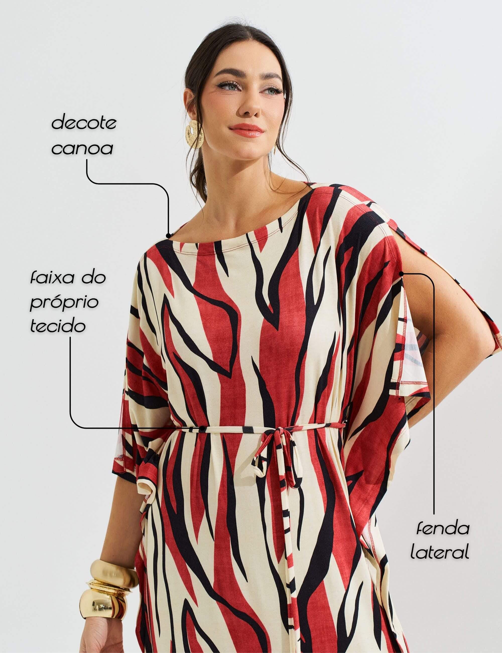 Vestido Estampado Elga Vermelho