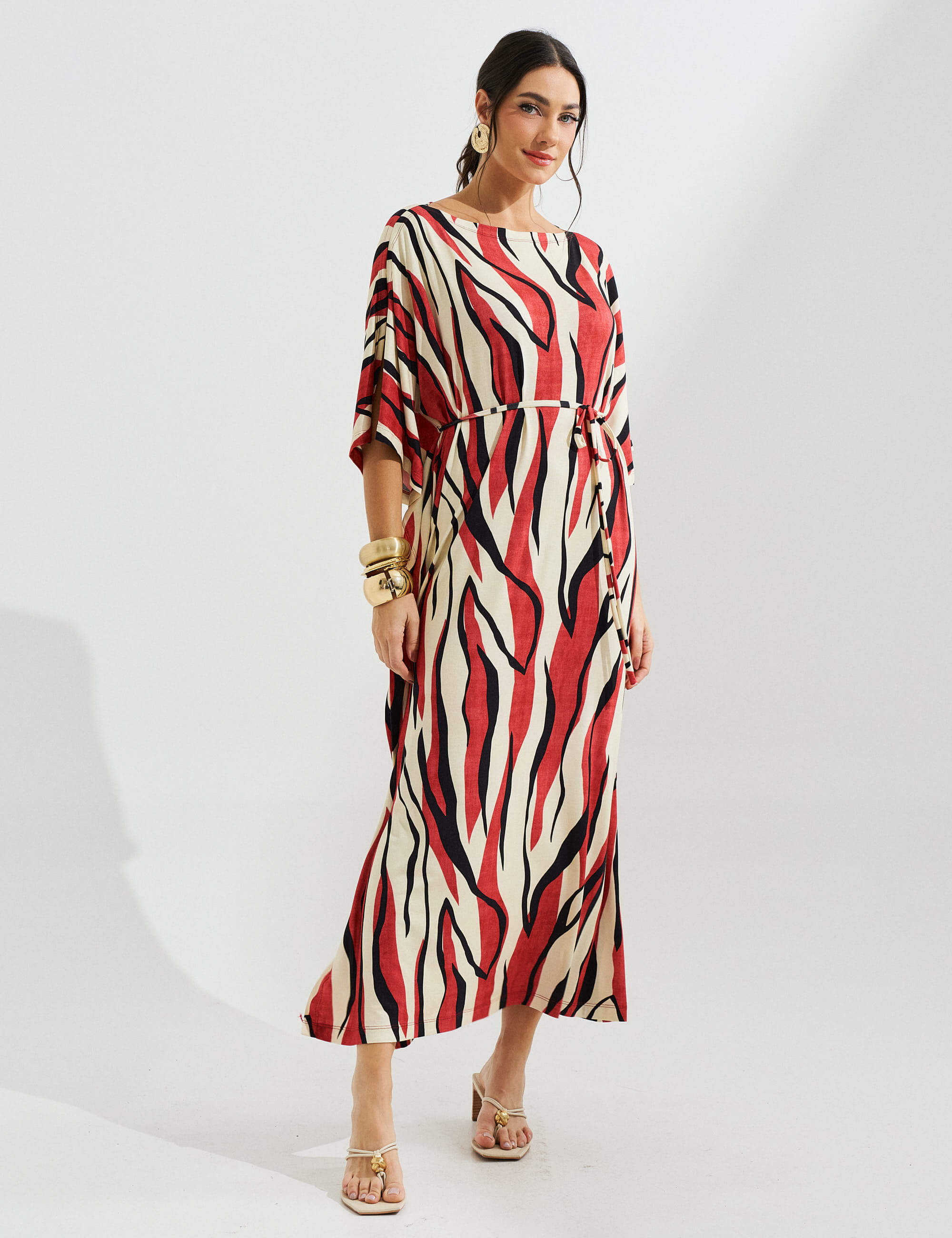 Vestido Estampado Elga Vermelho