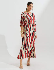 Vestido Estampado Elga Vermelho