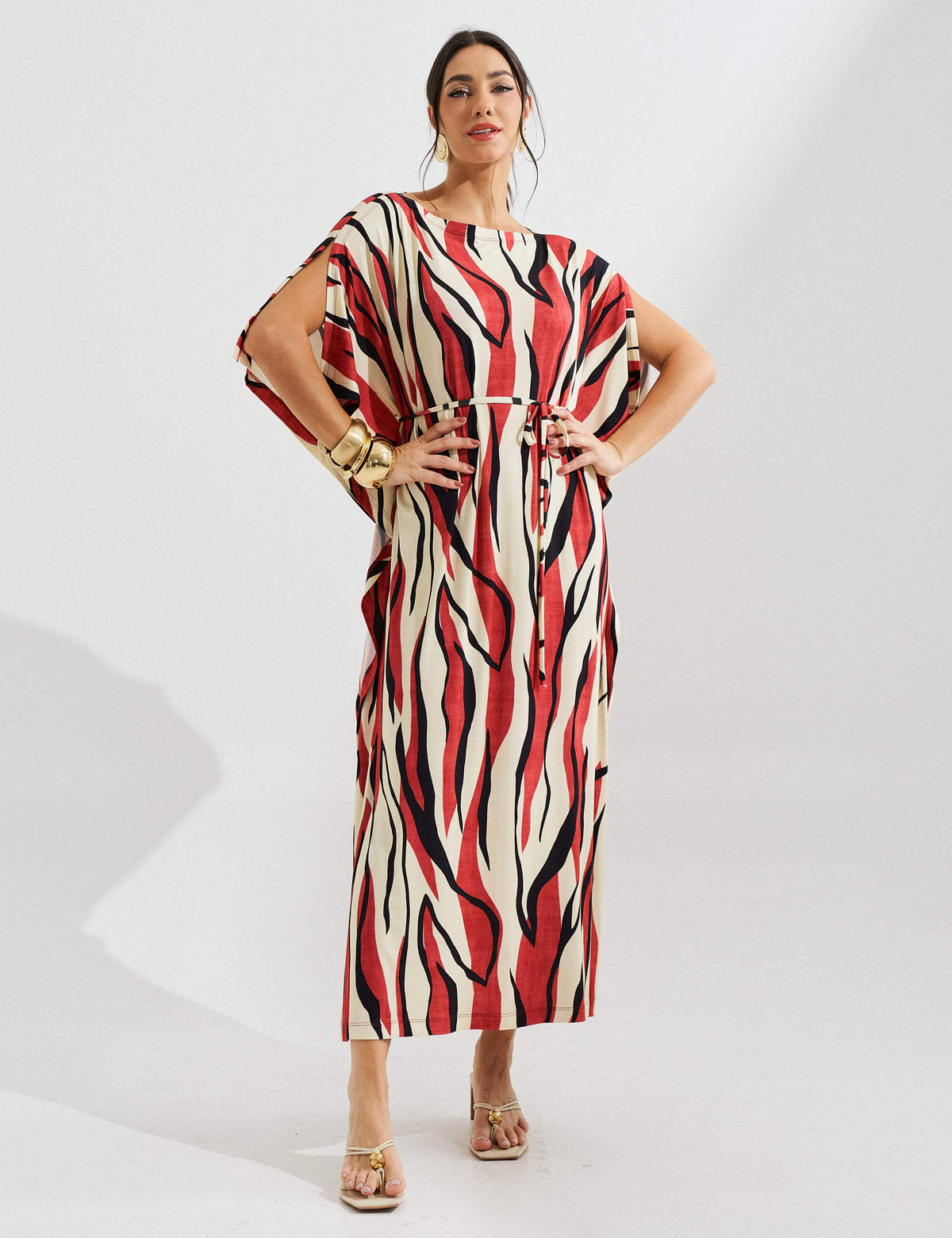 Vestido Estampado Elga Vermelho
