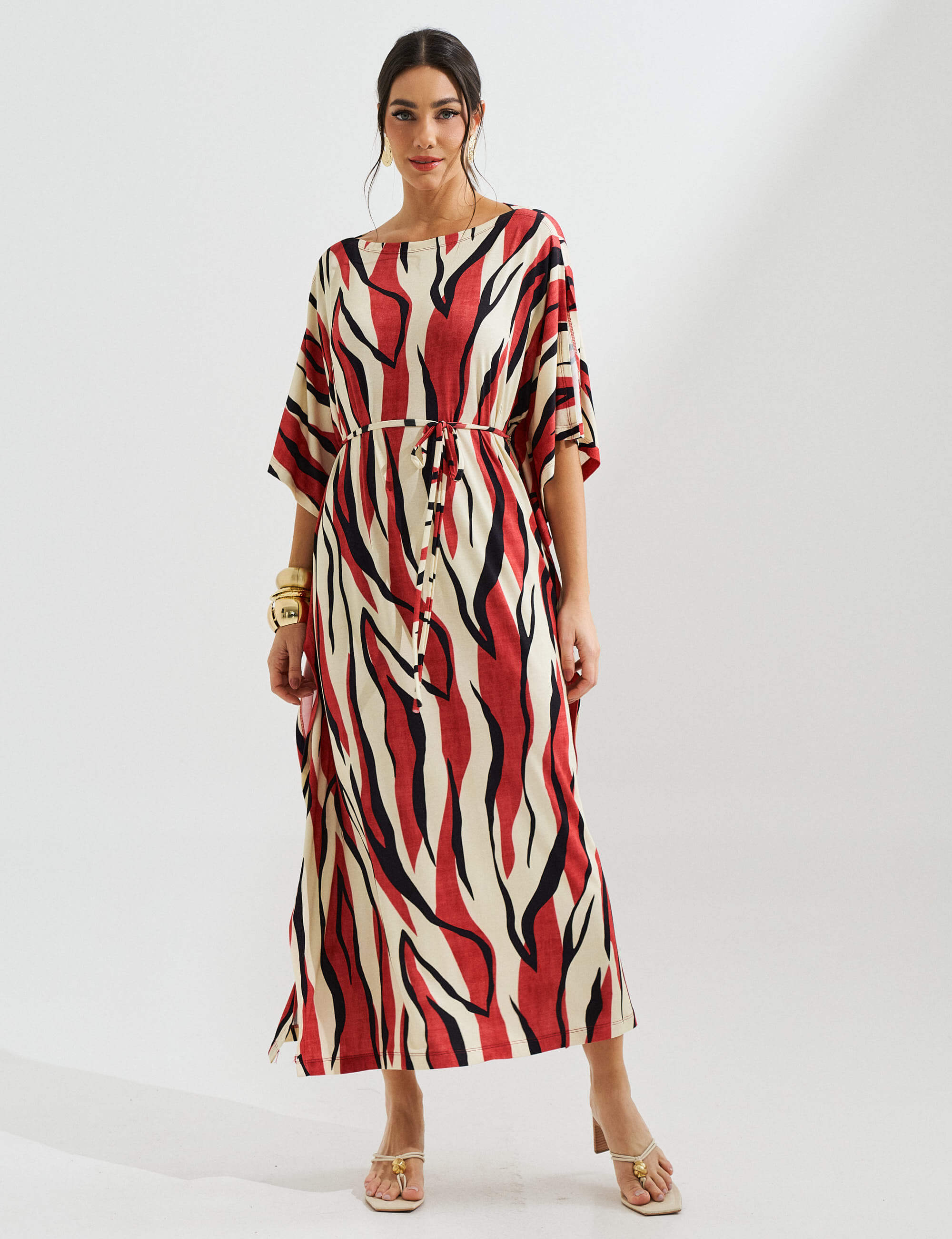 Vestido Estampado Elga Vermelho