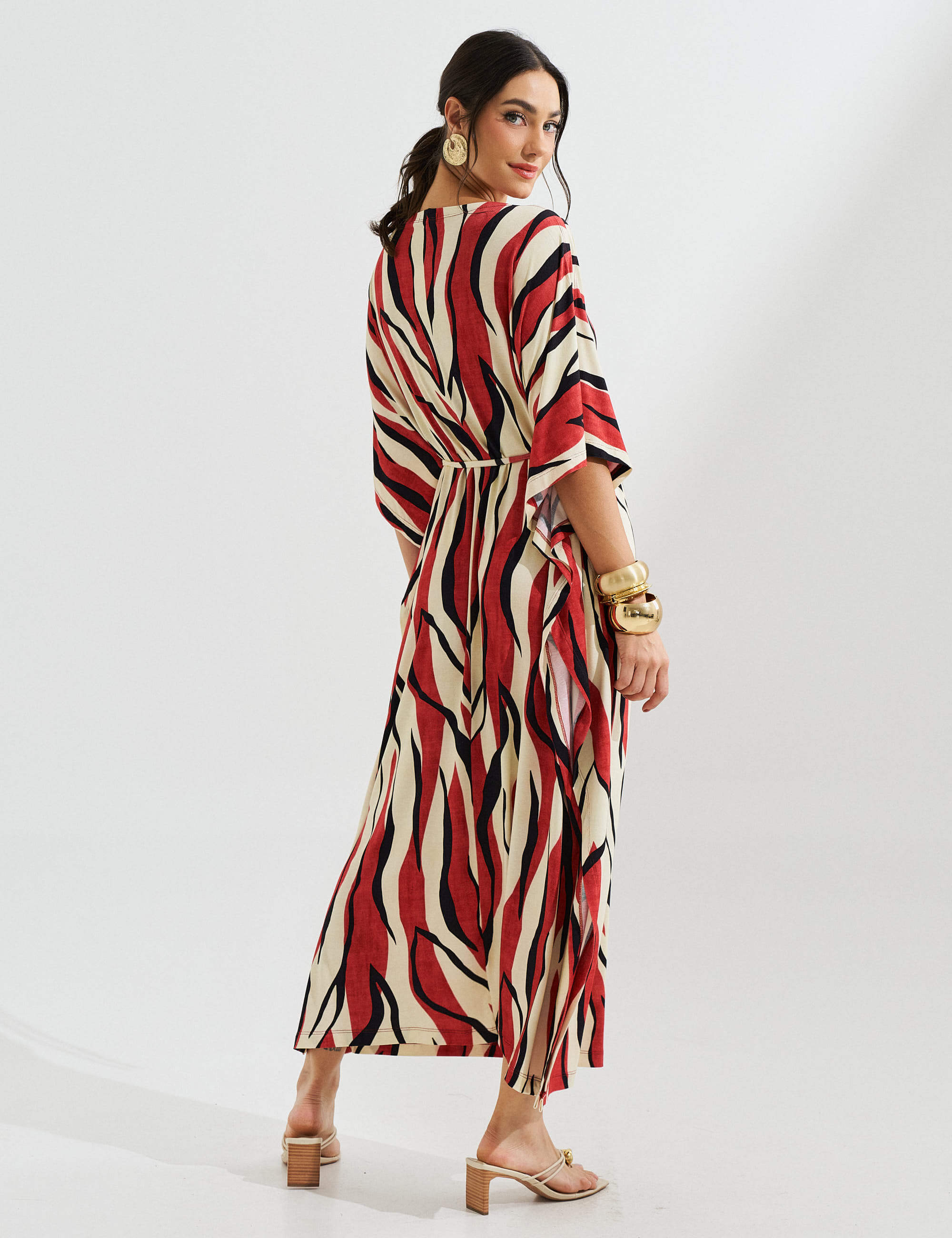 Vestido Estampado Elga Vermelho