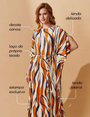 Vestido Estampado Elga Laranja