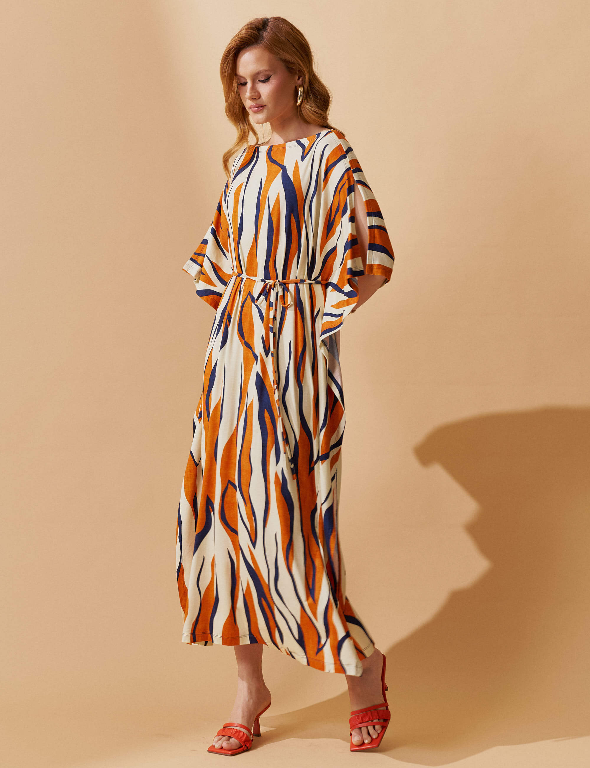 Vestido Estampado Elga Laranja