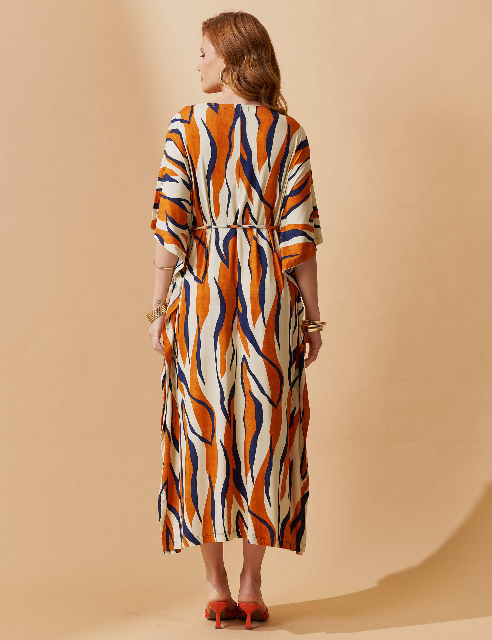 Vestido Estampado Elga Laranja