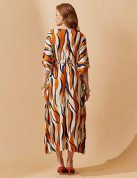 Vestido Estampado Elga Laranja