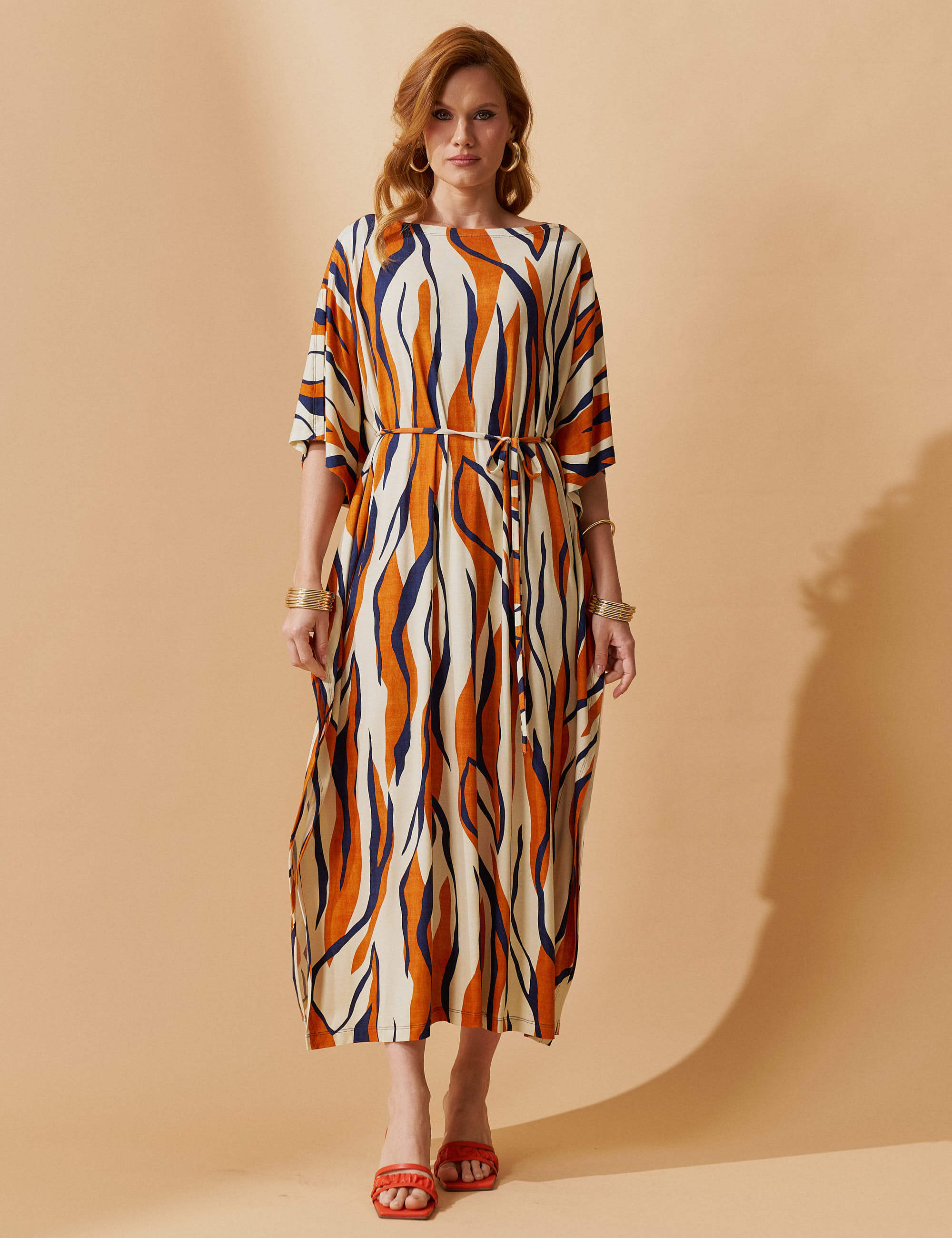 Vestido Estampado Elga Laranja