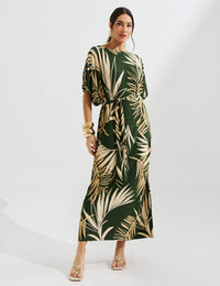 Vestido Estampado Edite Verde Imensidão