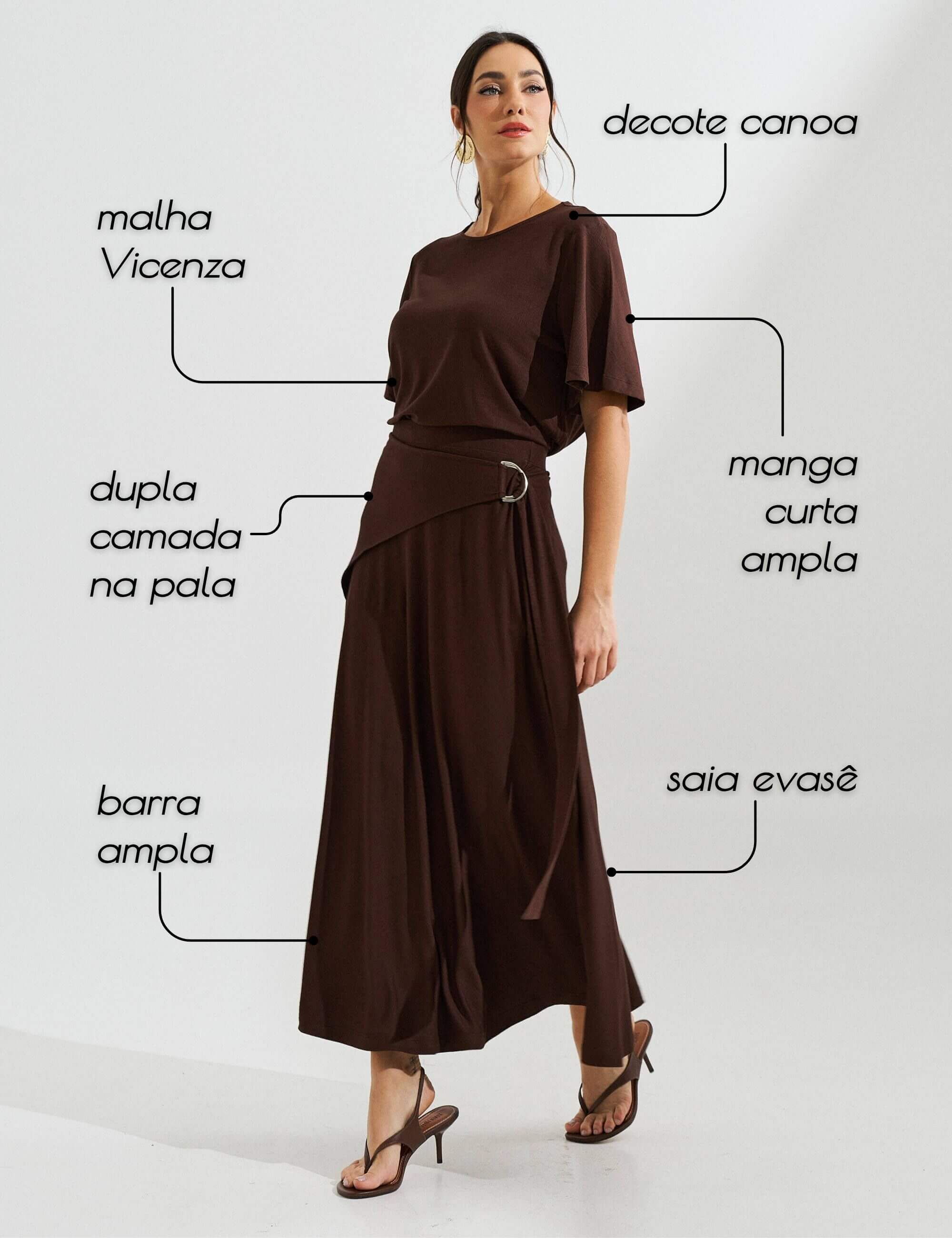 Conjunto Vicenza Eudine Marrom Natureza